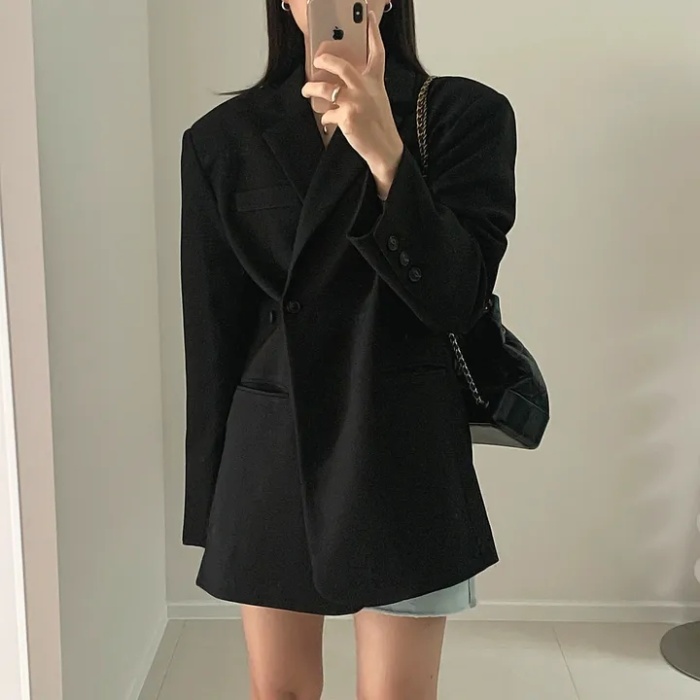 Irregular simple niche coat split Korean style business suit