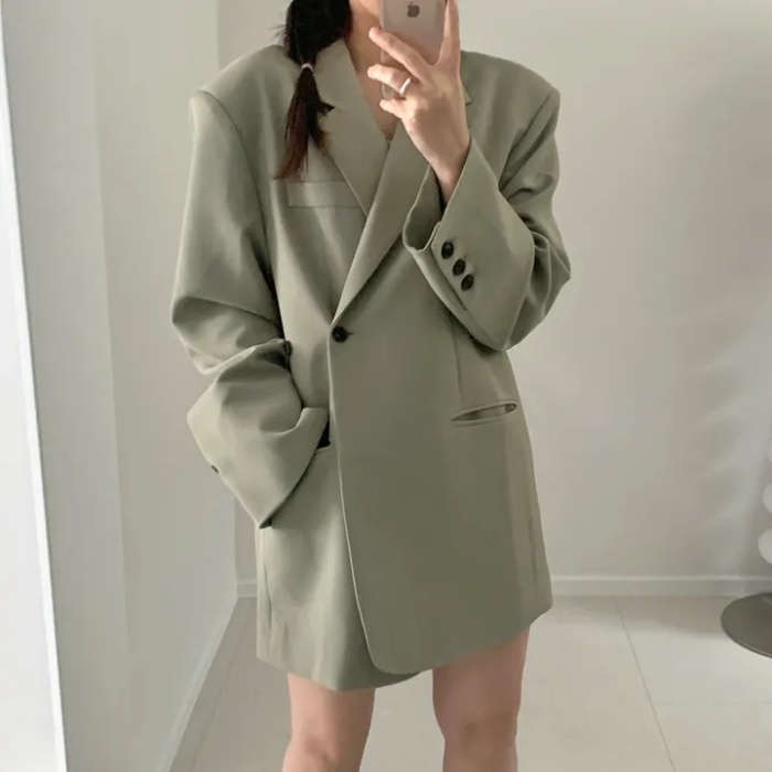 Irregular simple niche coat split Korean style business suit