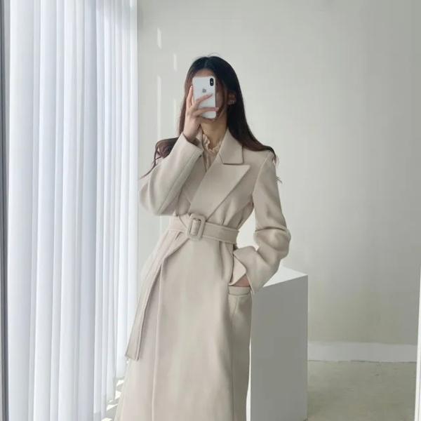 Woolen simple overcoat long business suit