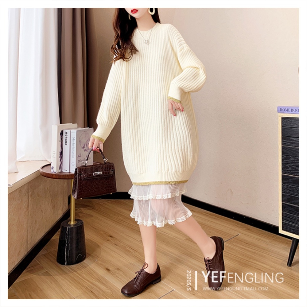 Loose long sweater pullover dress for women