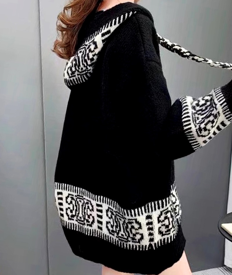 Autumn and winter lazy long loose hooded sweater