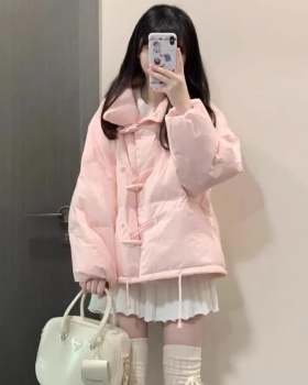 Down short cotton coat pink winter coat for women