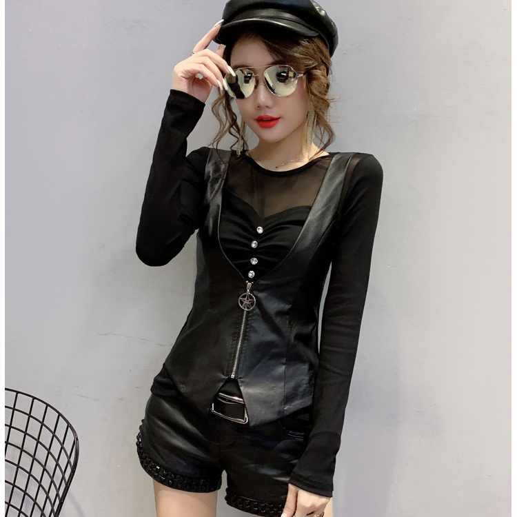 Thermal waistcoat Pseudo-two bottoming shirt for women