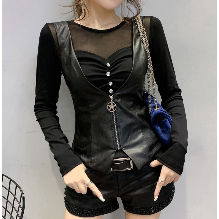 Thermal waistcoat Pseudo-two bottoming shirt for women