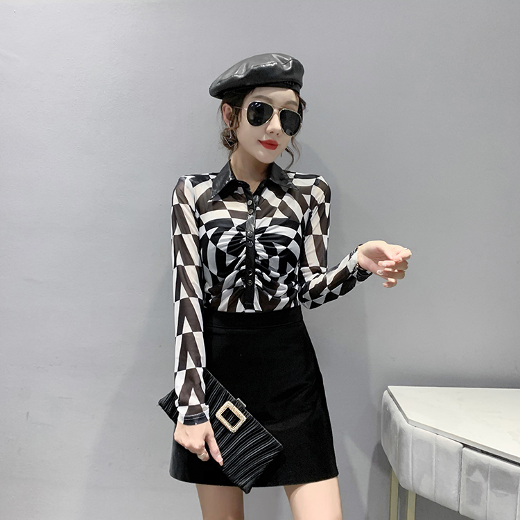 Winter long sleeve tops double bottoming shirt for women