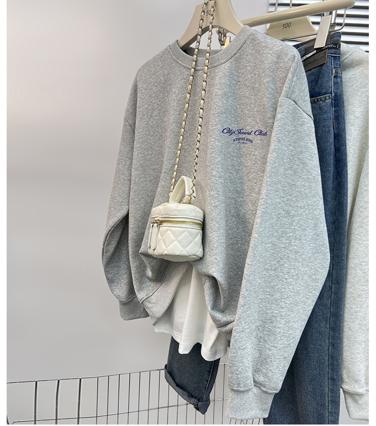 Round neck printing loose autumn hoodie