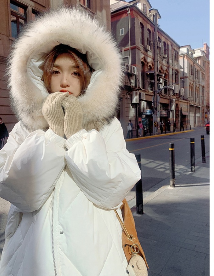 Thick large fur collar cotton coat winter coat for women