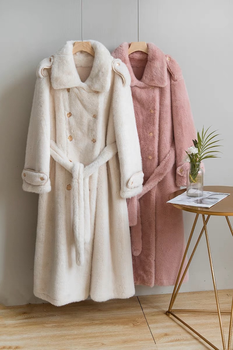 Mink velvet elmo overcoat autumn and winter coat