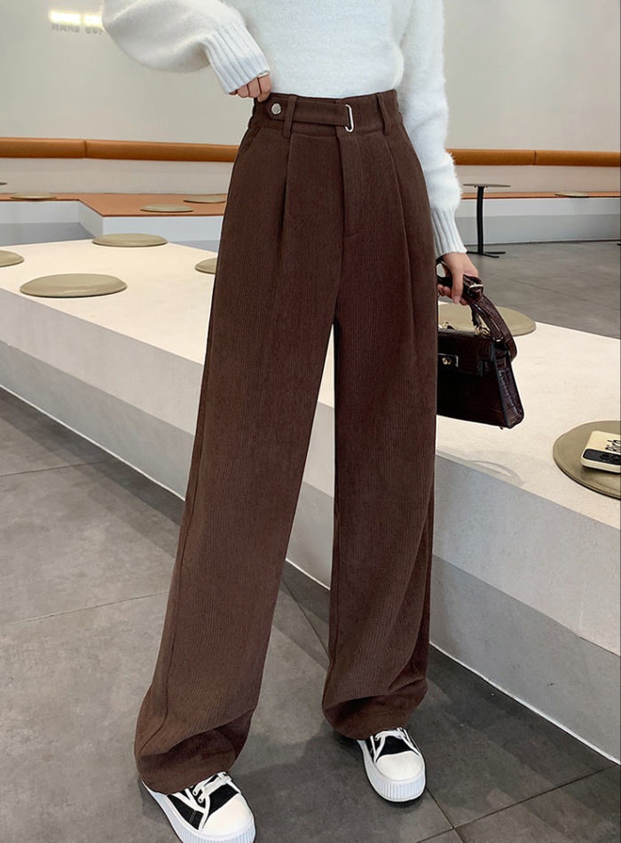 Black high waist pants drape wide leg pants for women