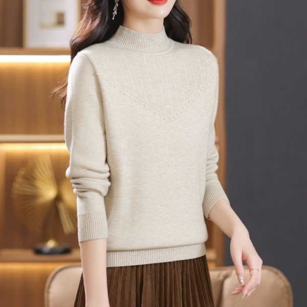 Beading bottoming shirt autumn and winter sweater for women