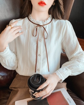 Autumn chiffon shirt cstand collar small shirt for women