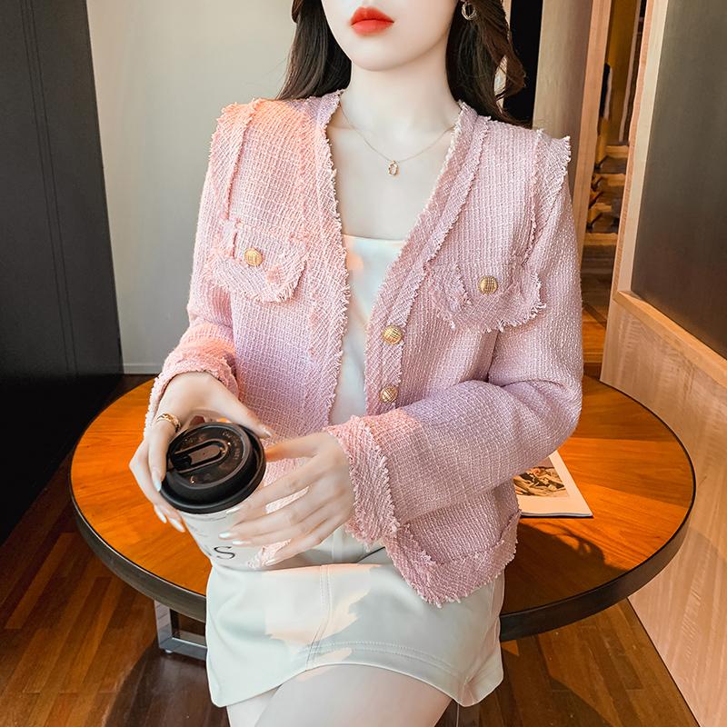 Thick small fellow jacket chanelstyle tops for women