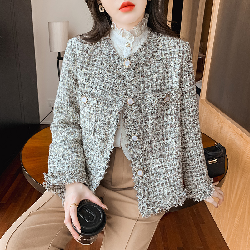 Loose chanelstyle tops niche coat for women