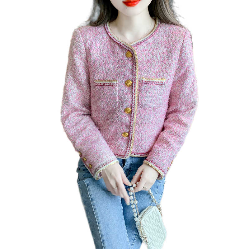 Short ladies tops autumn pink coat for women