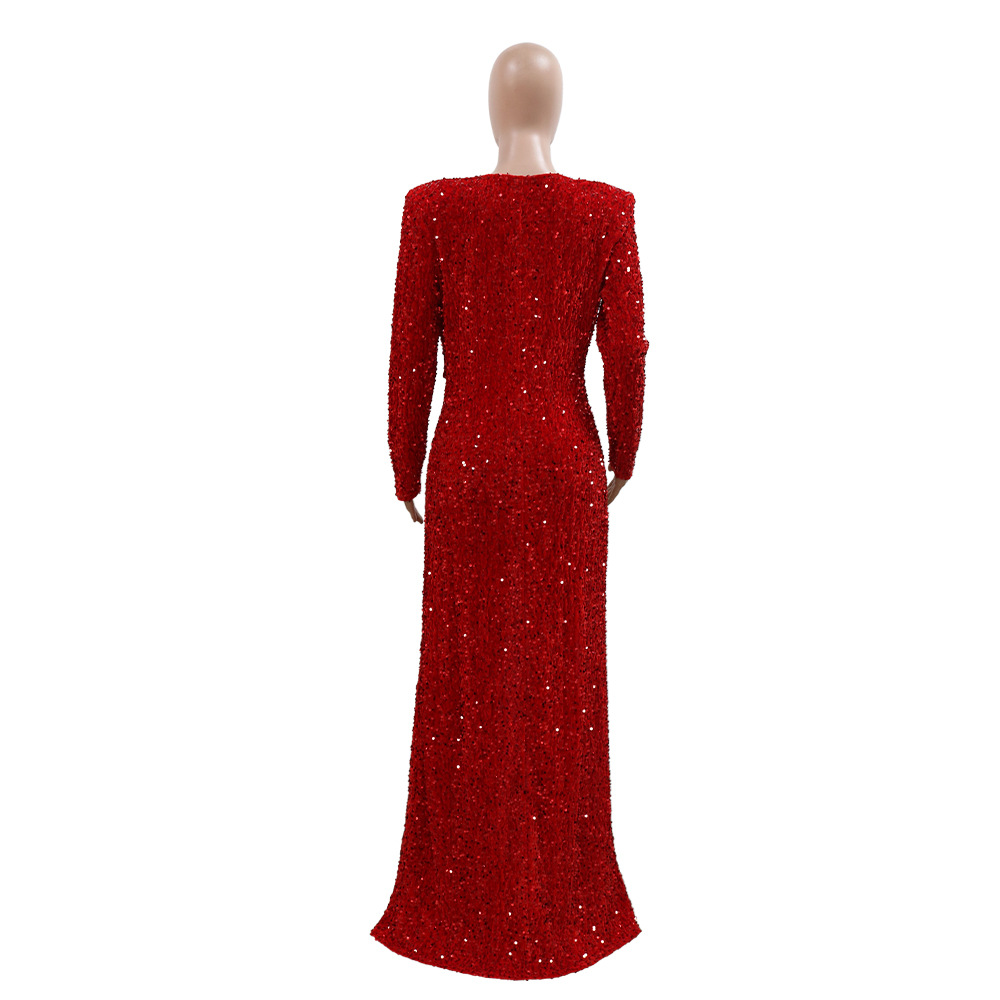 Split pure dress sequins leotard 2pcs set for women