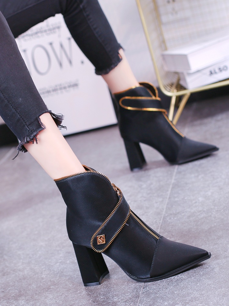 European style short boots high-heeled shoes for women
