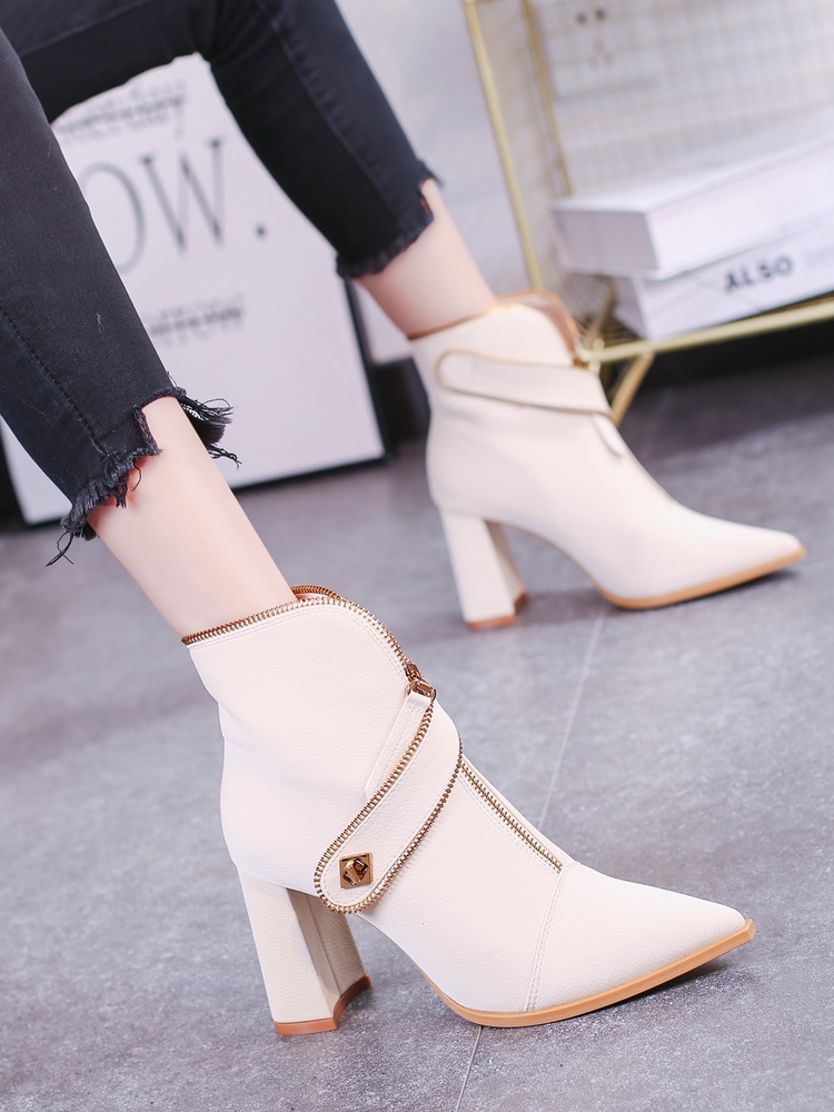 European style short boots high-heeled shoes for women