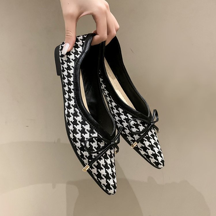 Bow flattie pointed shoes for women