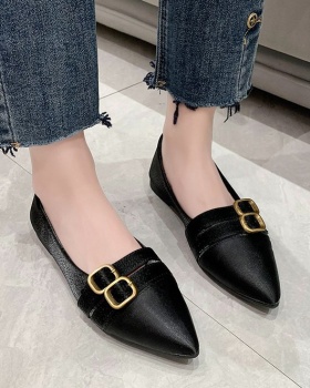 Spring and autumn pointed peas shoes Korean style low flattie