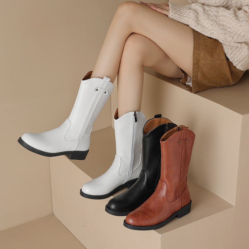 Middle cylinder short boots autumn and winter women's boots