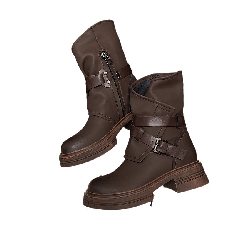 Genuine leather martin boots niche short boots for women