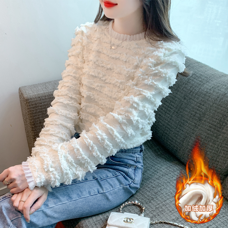Lace shirts all-match bottoming shirt for women