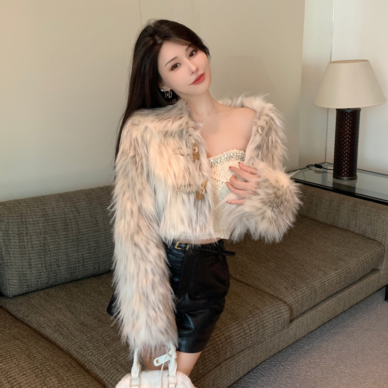 Spicegirl short tops Western style fox fur fur coat for women