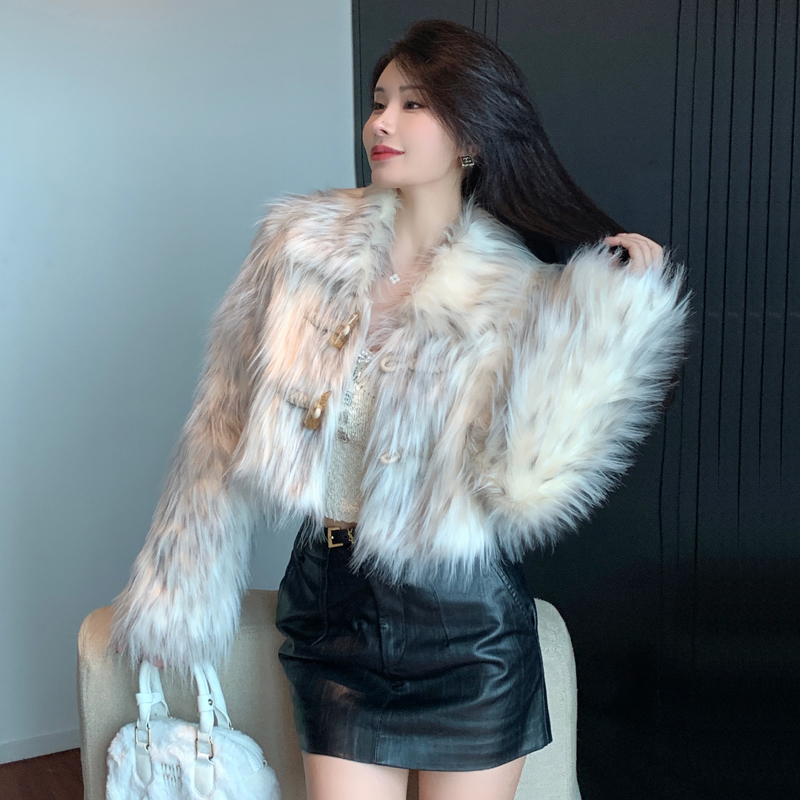 Spicegirl short tops Western style fox fur fur coat for women