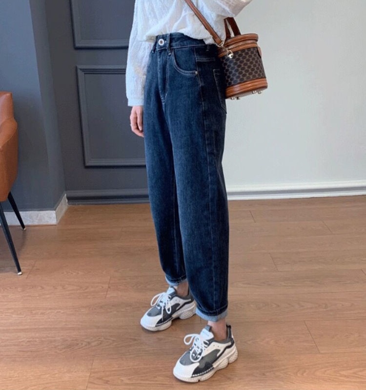 Straight large yard pants slim harem jeans for women