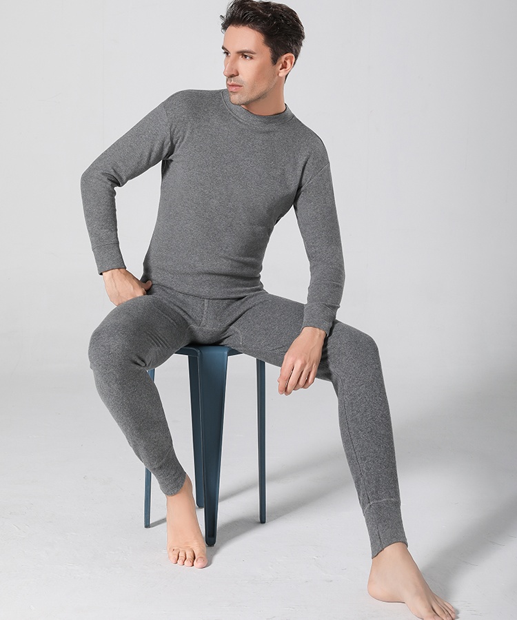 Autumn simple warmth underware fashion sweater a set for men