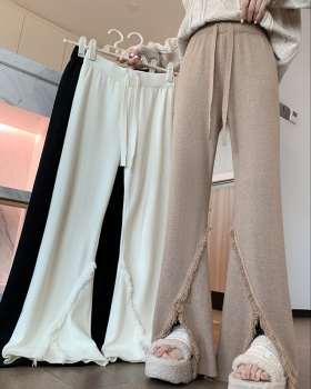 Knitted wide leg pants Casual long pants for women