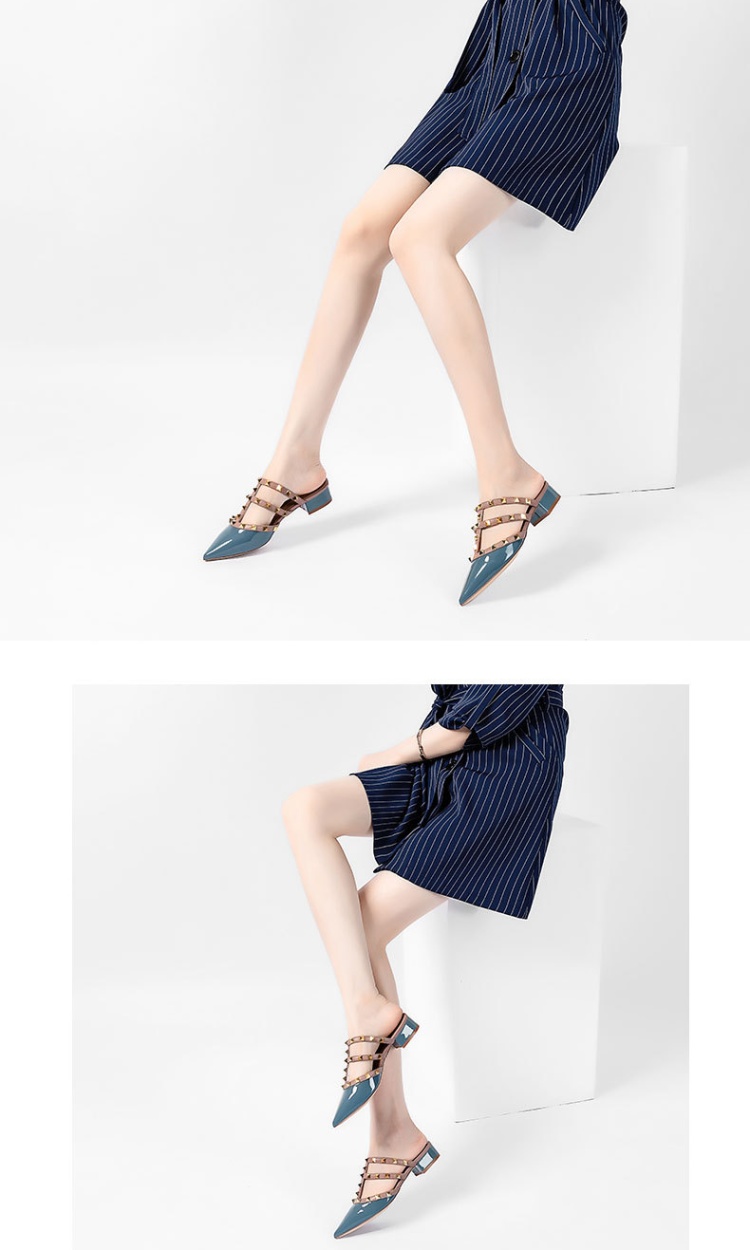Wears outside high-heeled lazy shoes spring slippers for women