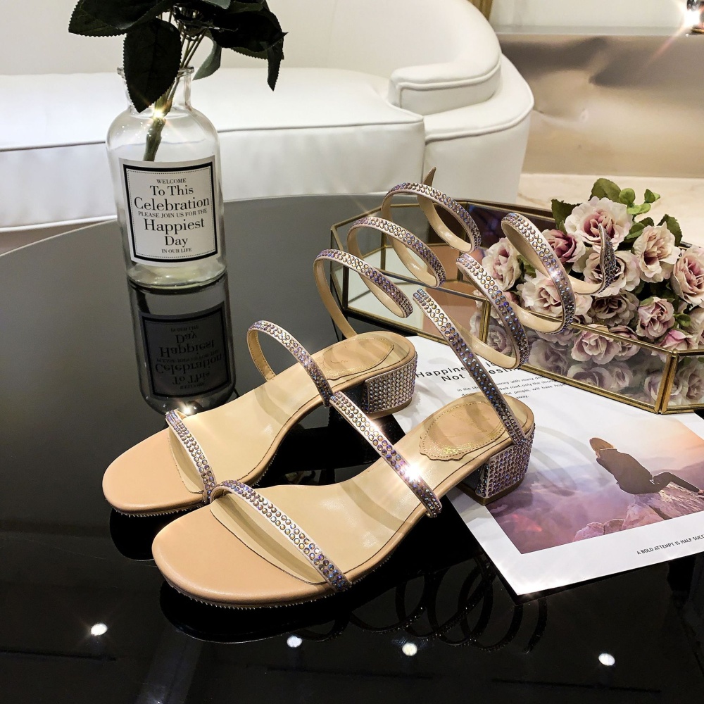 Rome rhinestone open toe sandals fashion lady shoes for women