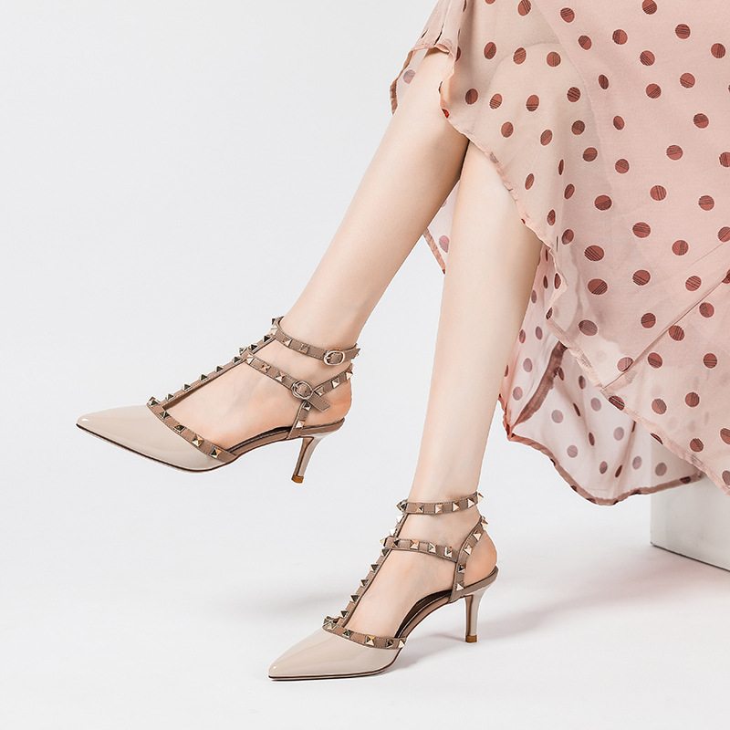 Rivet sandals high-heeled shoes for women