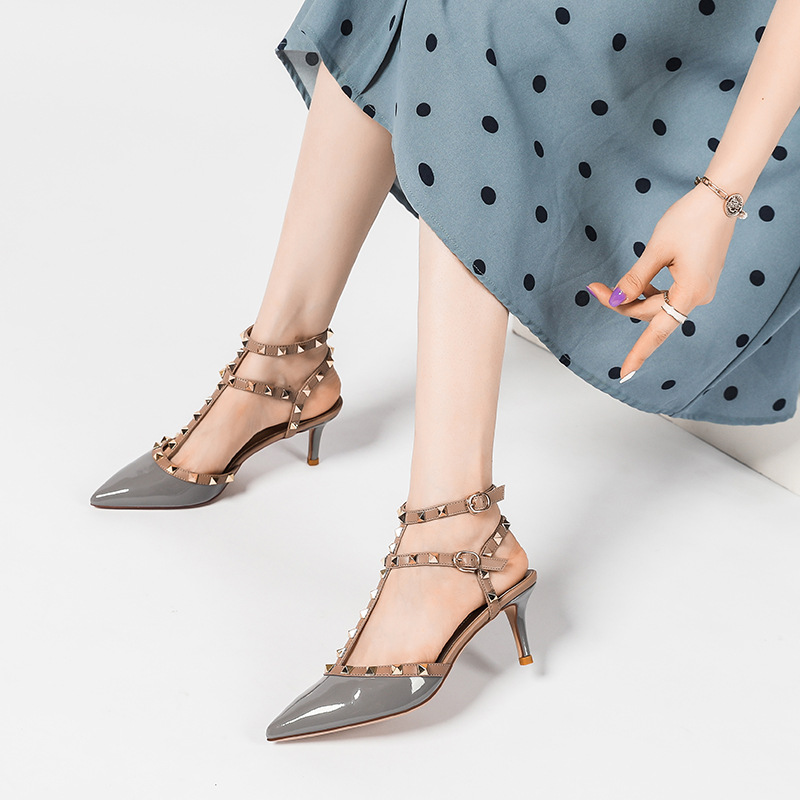 Rivet sandals high-heeled shoes for women