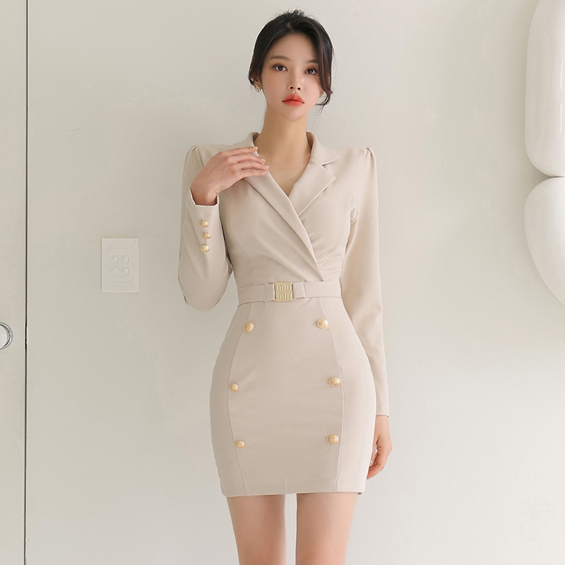 Double-breasted dress autumn and winter business suit