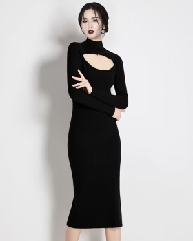 Knitted long dress slim autumn and winter sweater