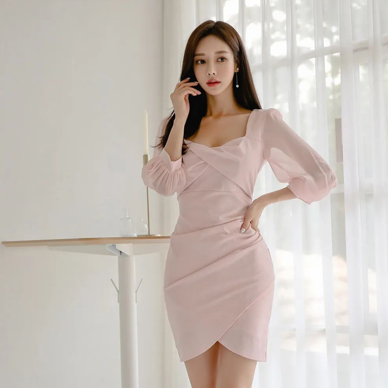 Pure fashion Korean style sexy temperament dress