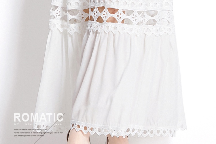 Lace short hollow tops France style splice skirt a set
