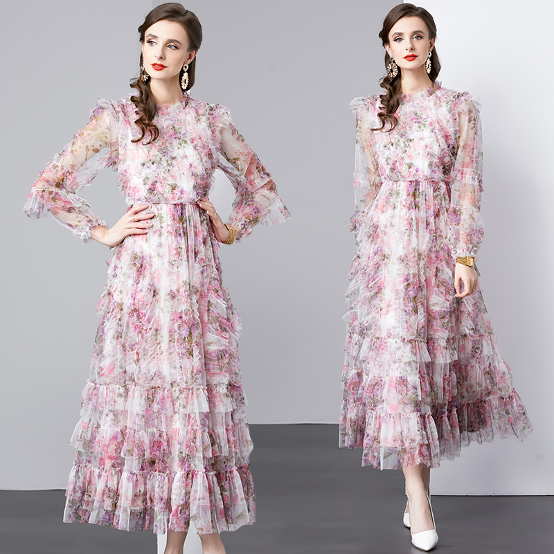France style printing safflower elegant jumpsuit for women