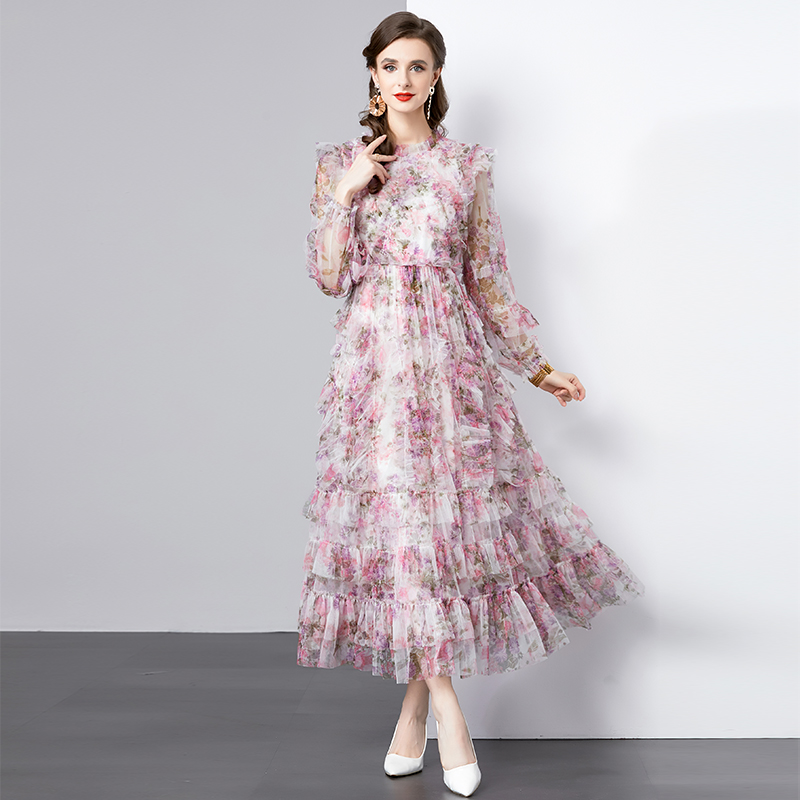 France style printing safflower elegant jumpsuit for women