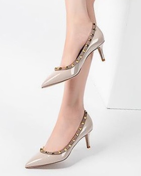Rivet shoes fine-root high-heeled shoes for women