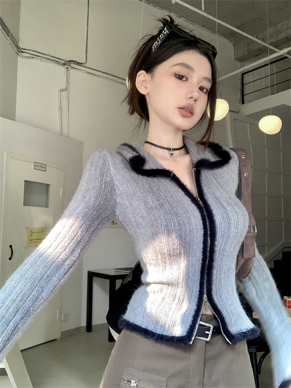 Gradient autumn and winter small cardigan knitted sweater