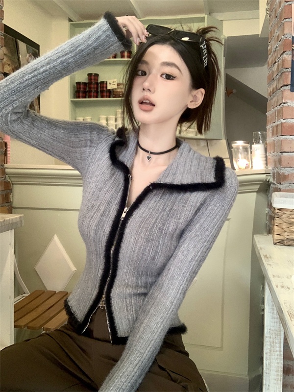 Gradient autumn and winter small cardigan knitted sweater