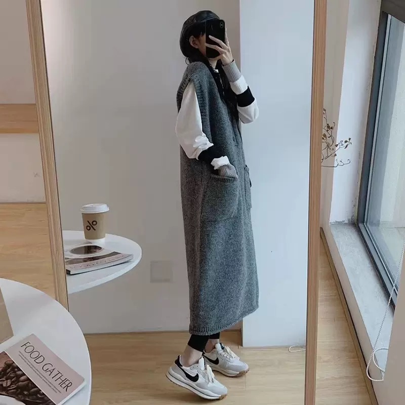 Korean style loose waistcoat large yard sweater for women