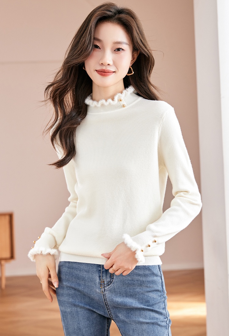Western style tops knitted bottoming shirt for women