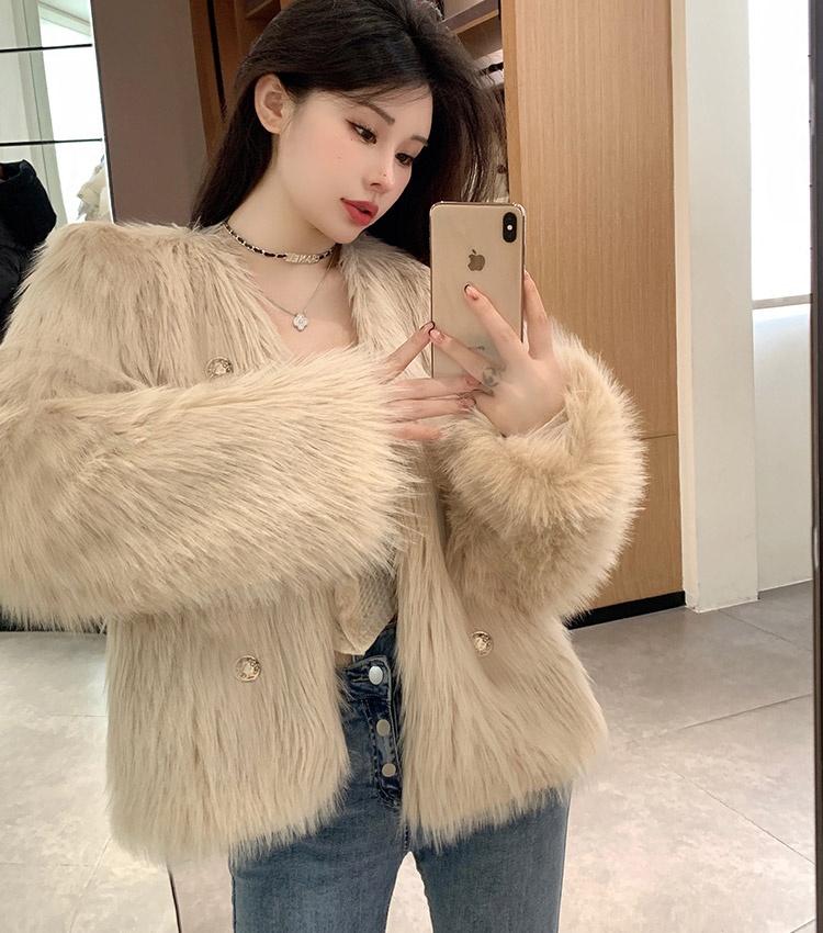 Elmo coat Korean style fur coat for women
