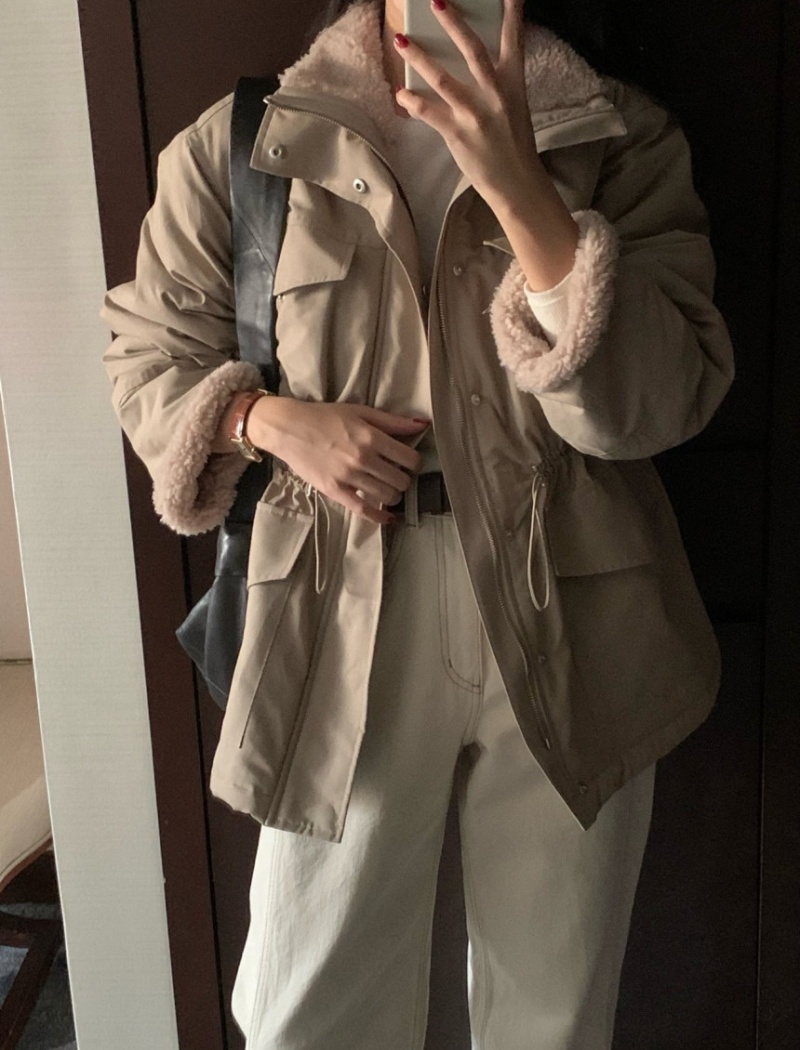 Pinched waist niche cotton coat Korean style Casual coat
