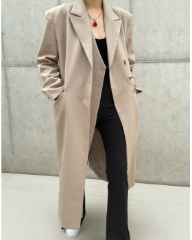 Loose temperament business suit long Korean style coat
