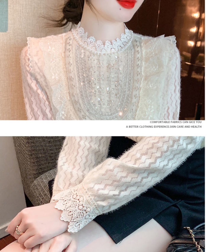 France style bottoming shirt lace tops